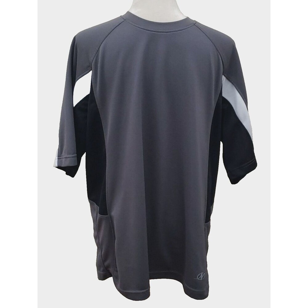 NordicTrack NT Dri Men's Gray, White, Black Short Sleeve Crew Neck T-Shirt Large
